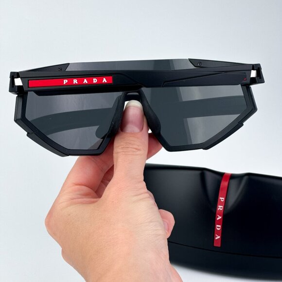 Prada Linea Rossa PS04WSF DG006F BRAND NEW Sunglasses Black Rubber Grey Unisex - Picture 4 of 13